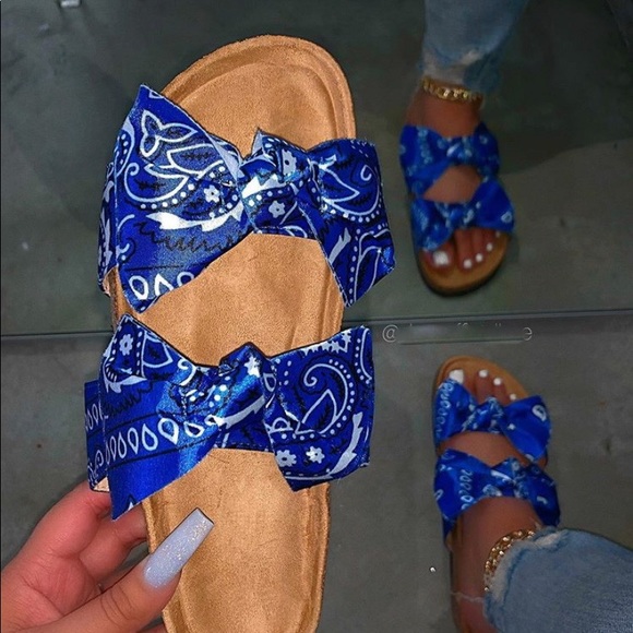 Last Restock Badass limited Bandana Slides Blue - Picture 3 of 7